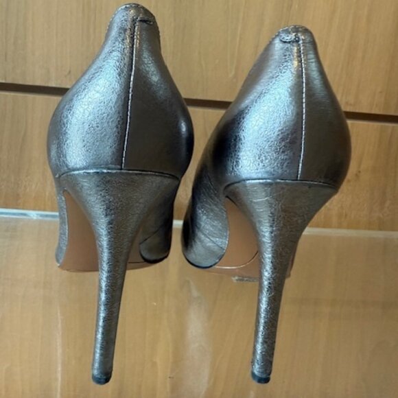 Pre-Loved Nine West Silver/Bronze Metallic Pumps - Size 7 - Picture 3 of 5